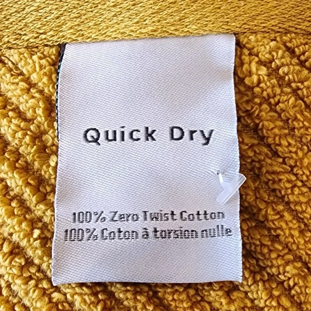 Quick Dry SPA 3pc Autumnal Mustard Zero Twist‎ Cotton Bath Towel Set 1Bath 2Hand